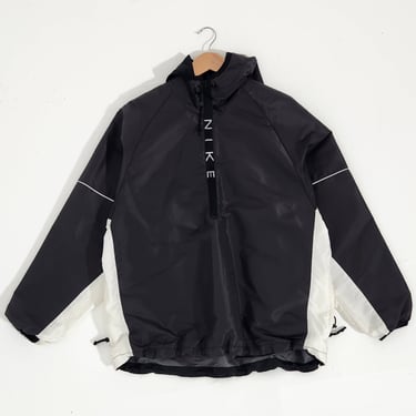 Vintage 1990s Black Nike Quarterzip Windbreaker Jacket Sz. Large