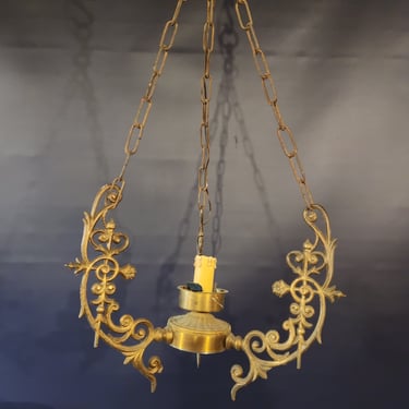 Vintage Brass Project Pendant Light 11.75 x 23.5