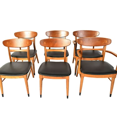 Lane Aclaim Dining Chairs Walnut Mid Century Modern 