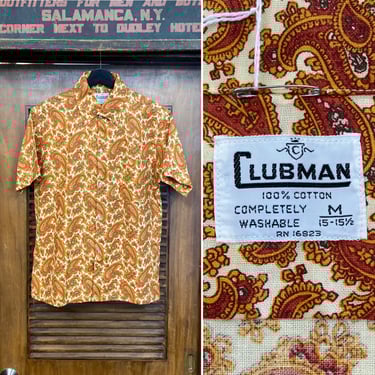 トップス 60s M'GREGOR vintage cotton shirt Vintage 1960s McGregor Shirt Men's Medium Floral Button Up