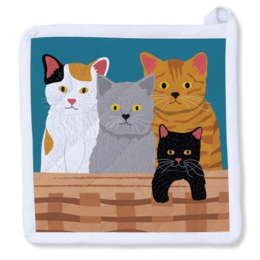 All Thing Kitty &#8211; Cats in the Basket Potholder