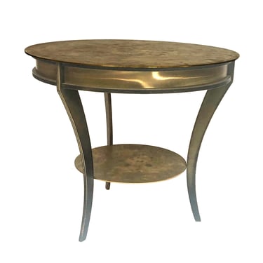 A Custom-made Burnished Bronze Circular Tripod Side/Center Table