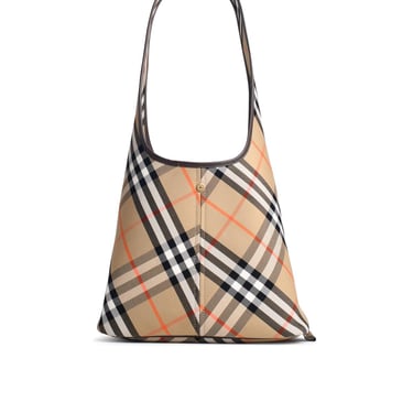 Burberry Small 'Check' Beige Cotton Bag Woman