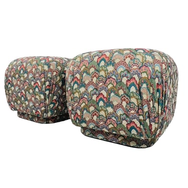 #1400 Pair of Oversized Pouf Ottomans