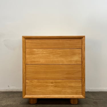 1990s Vintage Solid Birch Push To Open Highboy 