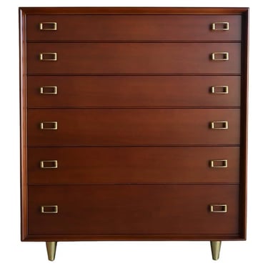 Walnut and Brass Gentlemen’s Chest by Paul Frankl, ca. 1960