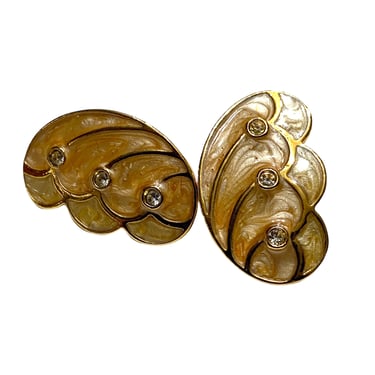 Vintage KJL Kenneth Jay Lane for Avon 1980s Papillion Butterfly Enamel Post Earrings 