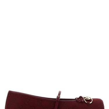 Gucci Women Red Original Gg Fabric Ballerinas