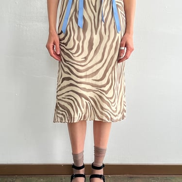 Zebra Silk Skirt (L)