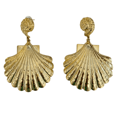 24K Gold Plate Sea Shell Earrings