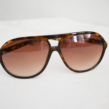 1970s/80s Tortoiseshell Plastic Aviator Sunglasses 