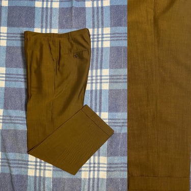 Vintage 1960s Slacks 60s Trousers Sharkskin Flat Front 