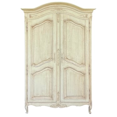 Carved Country French Rustic Armoire 
