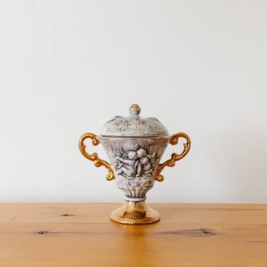 vintage italian capodimonte lidded vase