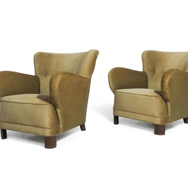 1940's Scandinavian Mohair Lounge Chairs