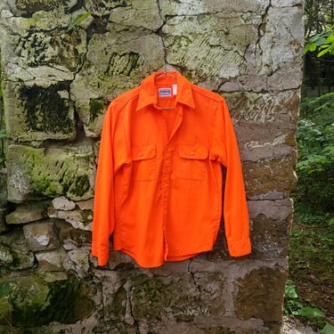 Vintage Five Brothers Blaze Orange Button Down Hunting Shirt / M 