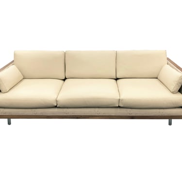 Rosewood and Leather Sofa by Milo Baughman