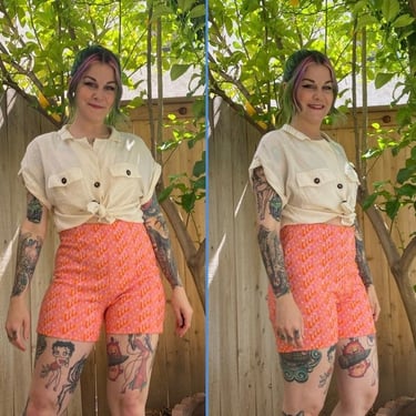 Vintage 1960’s Pink and Orange Geometric Shorts 