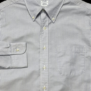 Vintage USA Made Brooks Brothers Oxford Cloth Button-Down Shirt ~ 16 - 34 ~ OCBD ~ University Stripe ~ 