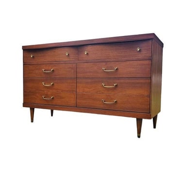 Free Shipping Within Continental US - Vintage Mid Century Modern 6 Drawer Dresser Dovetail Drawers 
