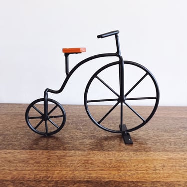 Vintage Metal and Wood Miniature Bike 