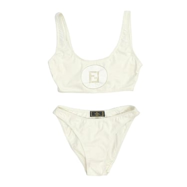 Fendi White Logo Bikini