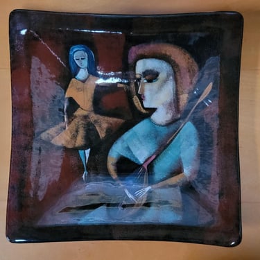 Polia Pillin Mid-Century Modern Studio Pottery Plate 1950's 