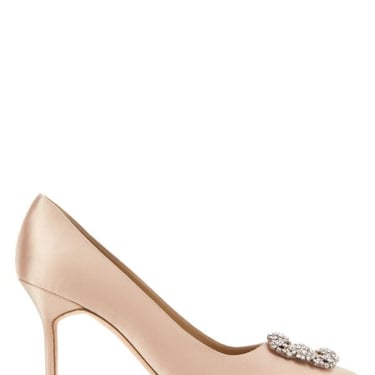 Manolo Blahnik Women Pink Satin Hangisi Pumps