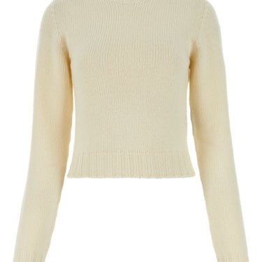 Palm Angels Woman Ivory Wool Blend Sweater