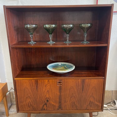 Danish Rosewood Bookcase with Drop Down Cabinet