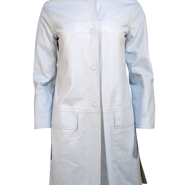 Carlisle - Pale Blue & Beige Reversible Leather Coat Sz 4