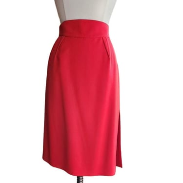 Vintage 90s Thierry Mugler Skirt Red Wool 