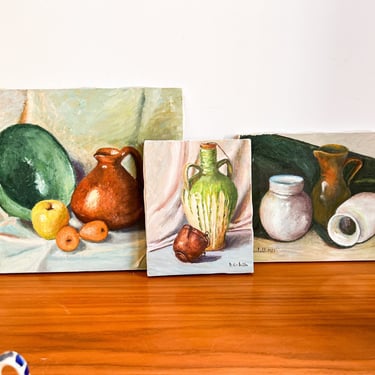 Vintage Aculeth Still Life Canvas Paintings (Sold Individually) 