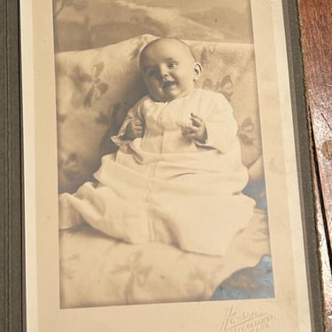 Antique Black And White Photo Baby 1920s Portrait Photograph Chicago Paper Ephemera 