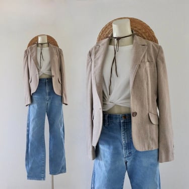 mocha wool library jacket - s - womens vintage 80s 90s tan beige brown blazer sport jacket classic academia size small 