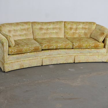 Mid-Century Modern Velvet Concave Front 92" Sofa 