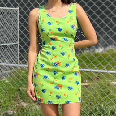 90s Complimentary Colors Flower Dress