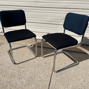 Pair (2) Geniune Knoll Cesca Dining Chairs by Marcel Breuer Mid Century Modern Bauhaus 