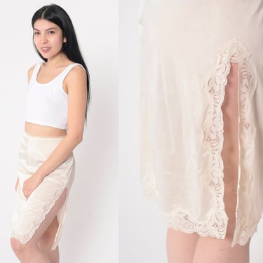 Half Slip Underskirt, White Mini Half Slip Skirt, White Mesh