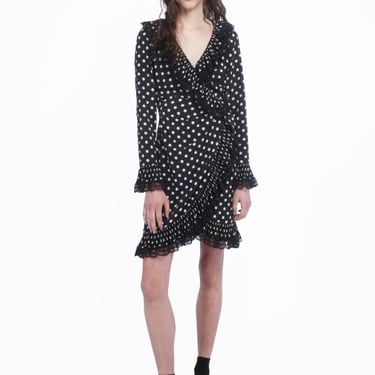 Anna Sui Pleated Wrap Dress - Polka Dot