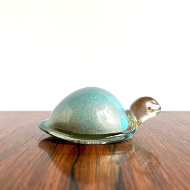 Murano Italy Blown Glass Turtle Figurine by Salviati 