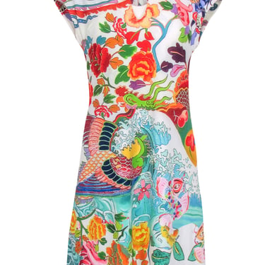 Hale Bob - Multicolor Floral &amp; Ocean Print Dress Sz XS