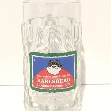 Vintage Karlsberg Bockbier-Festes 1977 Germany Geometric Glass Beer Stein Rastal Glass Beer Stein 6