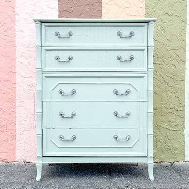 Painted Faux Bamboo Tall Chest