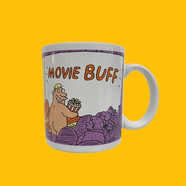 Vintage Novelty Mug Retro 1980s Contemporary + Movie Buff + Vincent + Shoebox + Hallmark + Ceramic + Funny + Humorous + Kitchen + Coffee Mug 