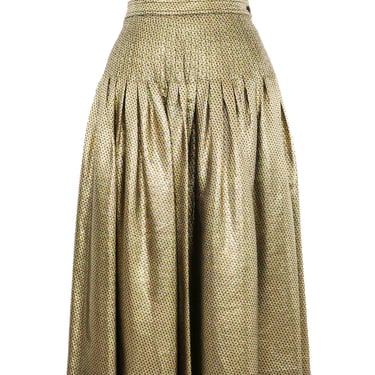 Valentino Gold Lame Pleated Skirt