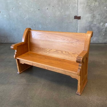 Vintage Oak Church Pew Bench