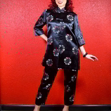 1950s Shaheen Pants Suit Asian Brocade 