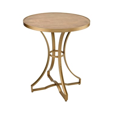 Scorpius Gold and Wood Accent Table