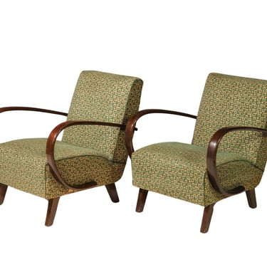 Pair of bentwood armchairs by Jindřich Halabala, 1950s 